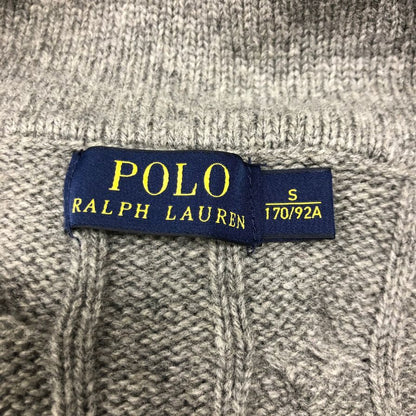 中古◆ポロ ラルフ ローレン ケーブルカーディガン 170 92A 186455CSC グレー メンズ サイズS POLO RALPH LAUREN 【AFB14】