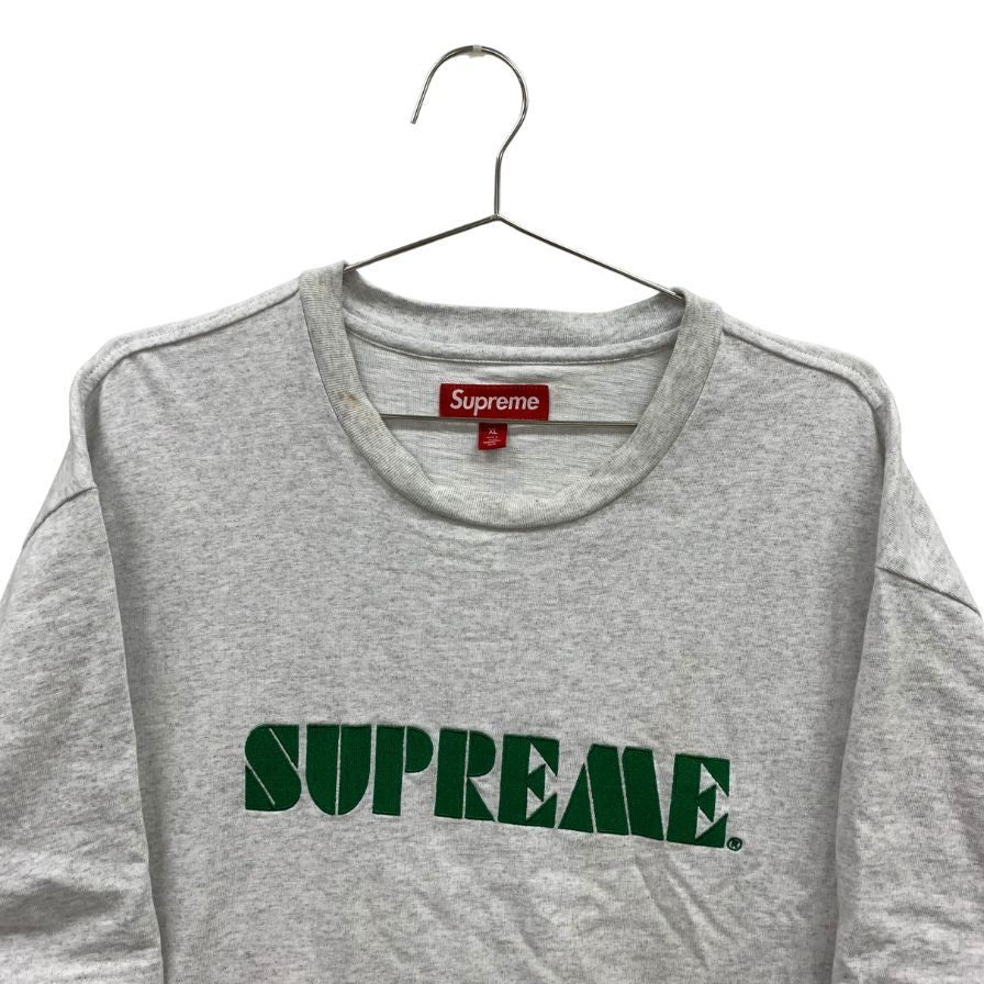 中古◆シュプリーム Tシャツ ステンシルエンブロイダード メンズ サイズXL グレー SUPREME STENCIL EMBROIDERED S/S TOP 【AFB13】