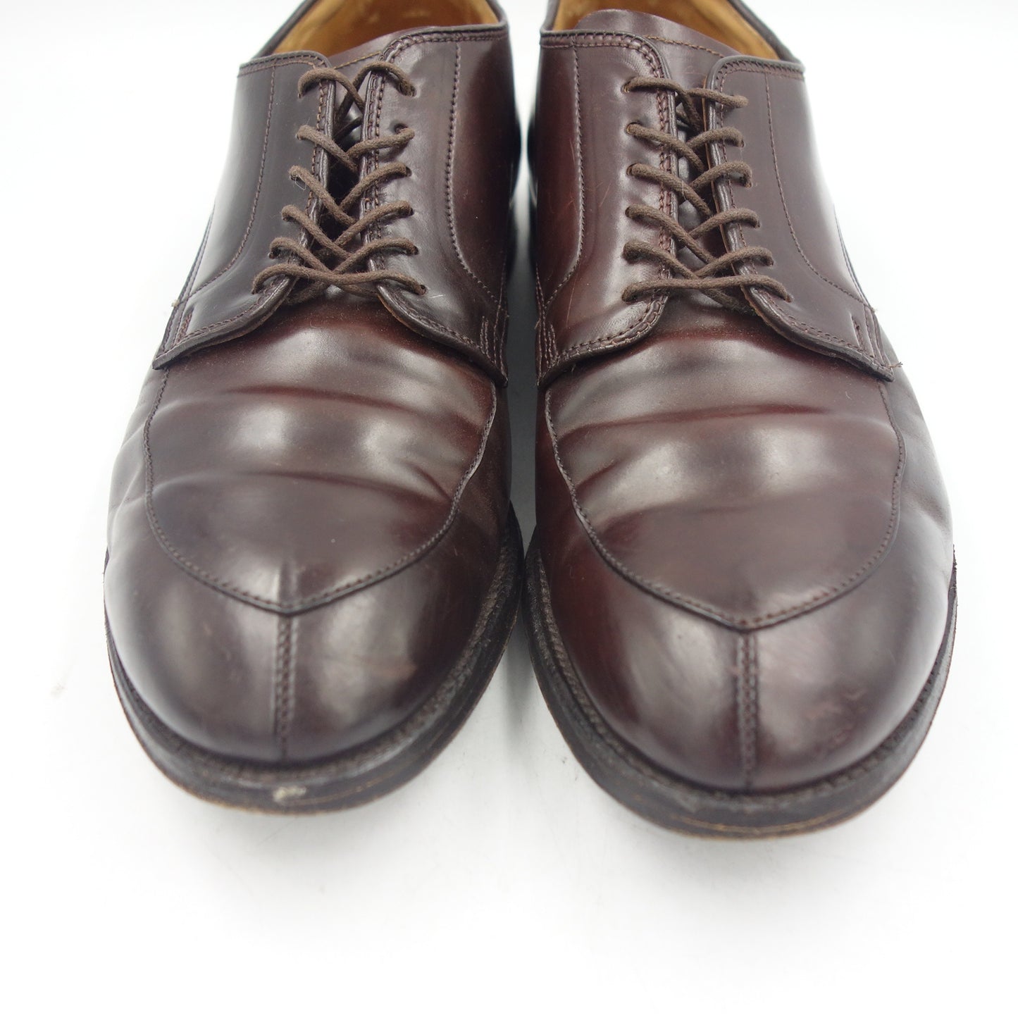 二手 ◆Alden UNITED ARROWS 定制皮鞋 5432 Cordovan V Chip 男士酒红色 US8.5D Alden UNITED ARROWS [LA] 