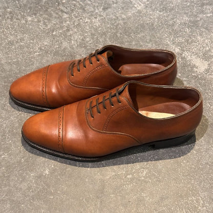 ジョンロブ レザーシューズ フィリップ2 パンチドキャップトゥ カーフ 7000ラスト ブラウン メンズ サイズUK6E JOHN LOBB Philip II ビジネスシューズ 約24.5cm【LA】【中古】