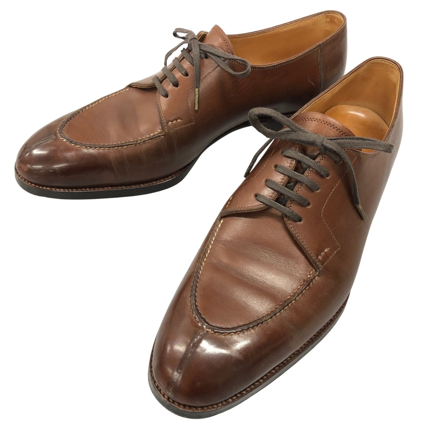 サンクリスピン AZALEA レザーシューズ Uチップ カーフ メンズ ブラウン サイズUK7.5 Saint Crispin's ビジネスシューズ 約26.0cm【LA】【中古】
