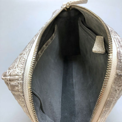 ノーブランド クラッチバッグ JRA鑑定品 クロコダイル レザー 手持ち セカンド グレー【AFE3】