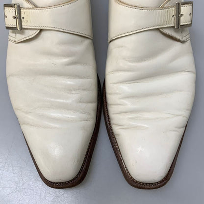 クロケット&ジョーンズ レザーシューズ シングルモンク カーフ ホワイト メンズ サイズ7.5E CROCKETT&JONES 約26.0cm【AFC51】