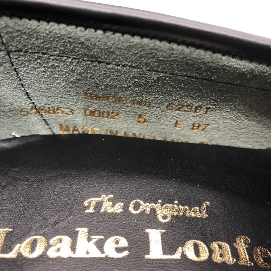 ローク タッセルローファー 623BT ポリッシュレザー  ブラック エアソール サイズUK5E LOAKE 約24.0cm【AFD15】