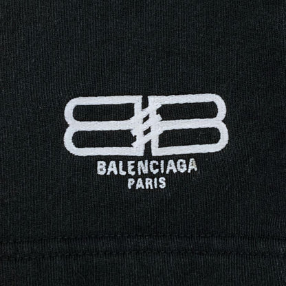 バレンシアガ 24SS ハーフパンツ スウェット ダメージ加工 ブラック ユニセックス サイズXXS 676137 BALENCIAGA 【AFB32】