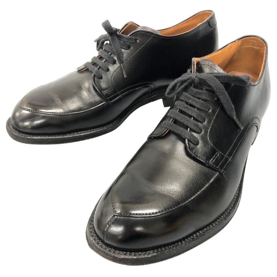 オールデン ビームス 別注 レザーシューズ Vチップ 54312 カーフ メンズ ブラック サイズ US 5.5 ALDEN BEAMS ビジネスシューズ 約23.5cm【LA】【中古】