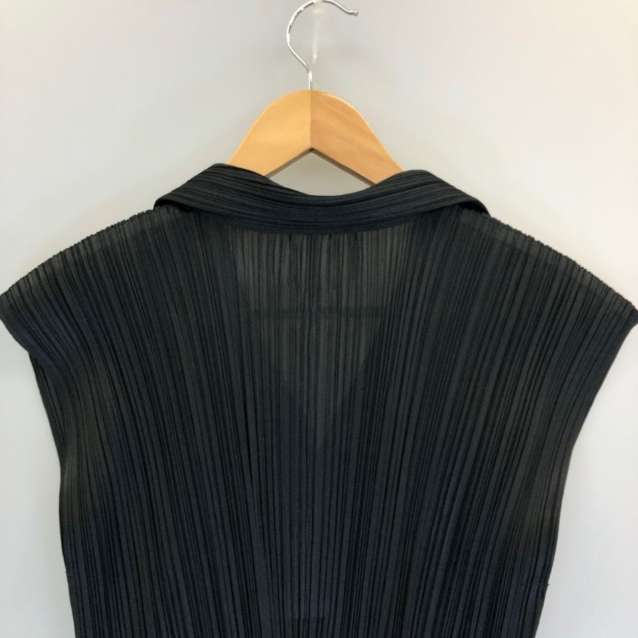 美品◆プリーツプリーズ ワンピース PP51-JH163 ノースリーブ ポリエステル レディース ブラック サイズ3 PLEATS PLEASE 【AFB33】