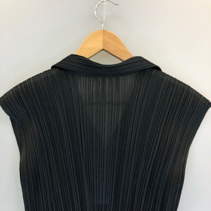 美品◆プリーツプリーズ ワンピース PP51-JH163 ノースリーブ ポリエステル レディース ブラック サイズ3 PLEATS PLEASE 【AFB33】