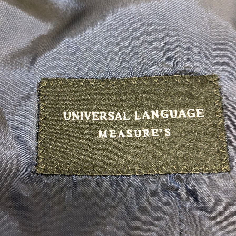 美品◆ユニバーサルランゲージ ベスト ダブル PIACENZA サイズ46 ネイビー系 メンズ UNIVERSAL LANGUAGE 【AFB51】