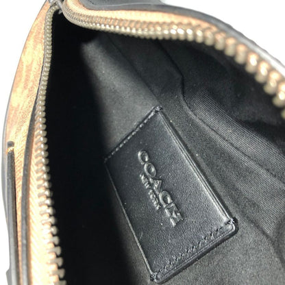 コーチ ウエストバッグ シグネチャー レザー ファスナー ブラウン×ブラック COACH【AFE6】