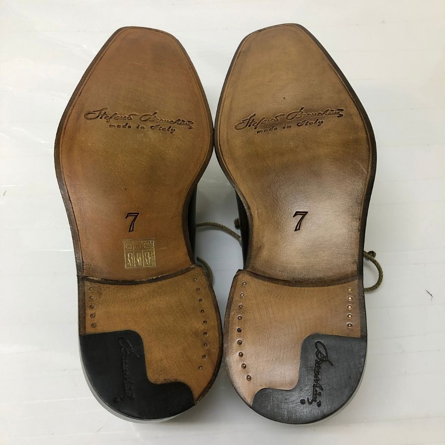 ステファノブランキーニ レースアップシューズ Uチップ ダークブラウン メンズ サイズ7 S4186 STEFANO BRANCHINI 約25.5cm【AFD5】