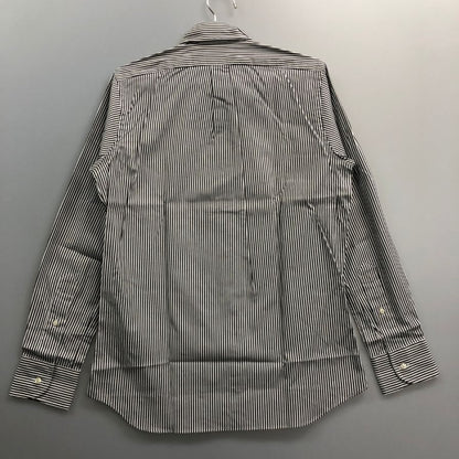 新品同様◆インディビジュアライズドシャツ ストライプシャツ MADE IN USA メンズ サイズ 15ハーフ グレー＆ホワイト INDIVIDUALIZED SHIRTS 【AFB14】