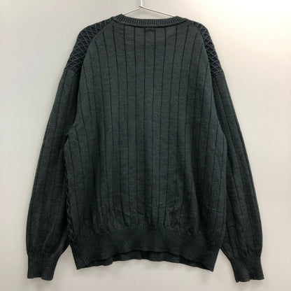 中古■アラミス ニット デザイン切替 オーバーサイズ 毛100% 日本製 メンズ サイズ3L グリーン ARAMIS 【AFB2】
