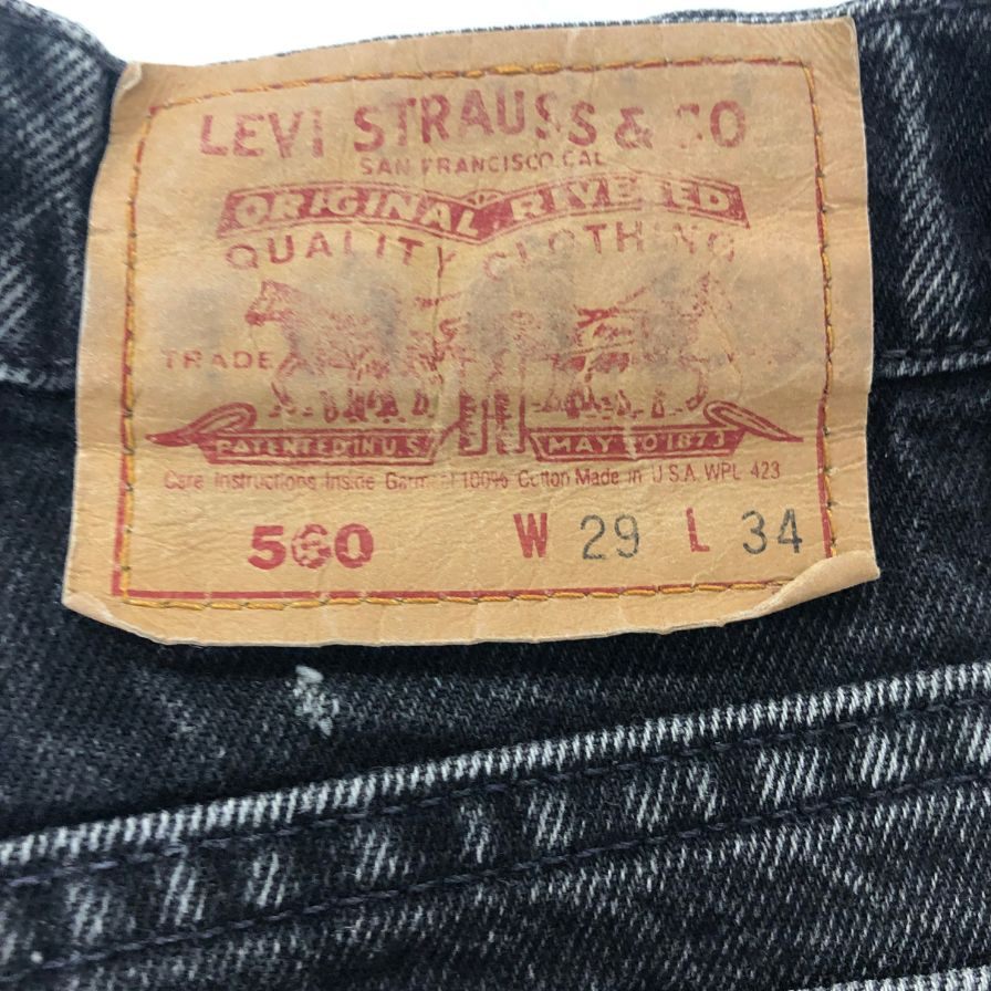 リーバイス デニム 560 90S ボタン裏585 USA製 ブラック メンズ W29 L34 LEVI’S 【AFB44】