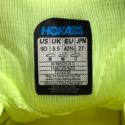 ホカオネオネ ランニングシューズ マッハ X3 イエロー メンズ 27㎝ HOKA ONE ONE【AFC1】【中古】