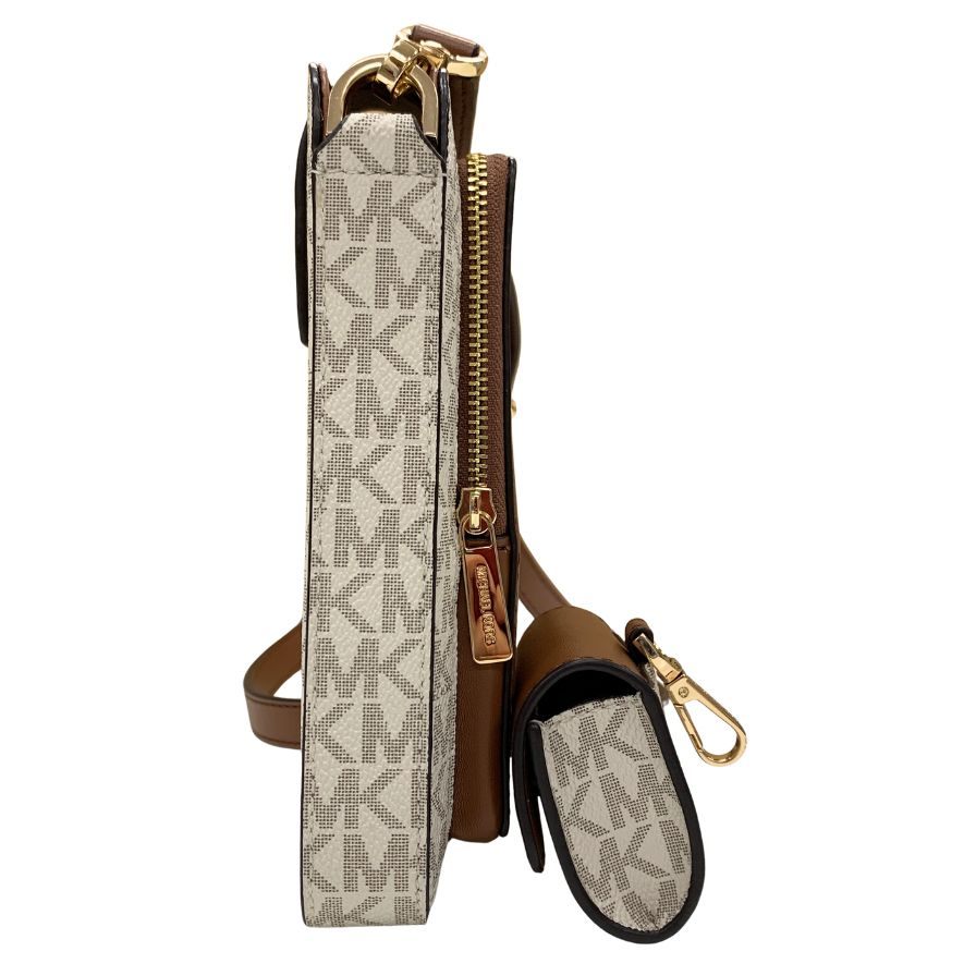 マイケルコース ショルダーバッグ フォーンポシェット JET SET ITEM レザー シグネチャー ホワイト レディース MICHAEL KORS【AFE6】