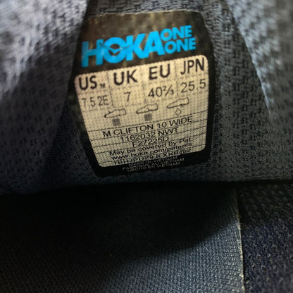 ホカオネオネ スニーカー クリフトン10 ワイド ネイビー サイズ25.5㎝ 1162032-NWT HOKA ONE ONE 約25.5cm【AFC8】