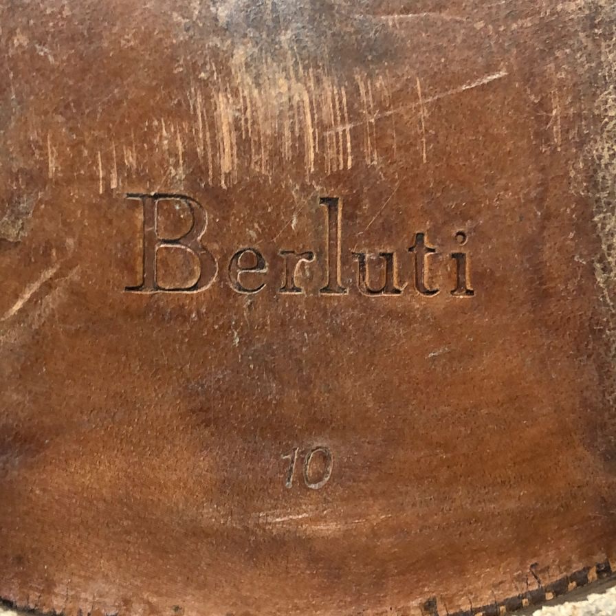 ベルルッティ レザーシューズ プレーントゥ メダリオン ライトブラウン サイズUK10 BERLUTI ビジネスシューズ 約29.0cm【LA】【中古】