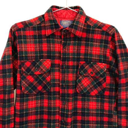 極美品◆ペンドルトン 70S チェックシャツ ウール レッド メンズ サイズM PENDLETON 【AFB11】