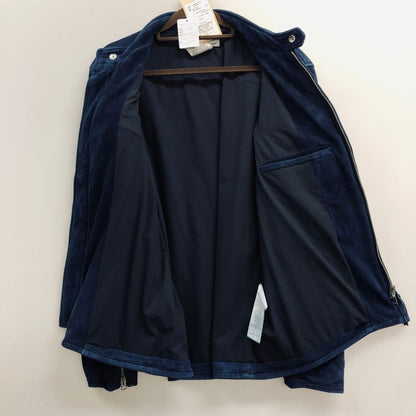 極美品◆レミレリーフ ビームス別注 シングルライダースジャケット スエード ネイビー メンズ サイズM REMI RELIEF BEAMS 【AFG1】
