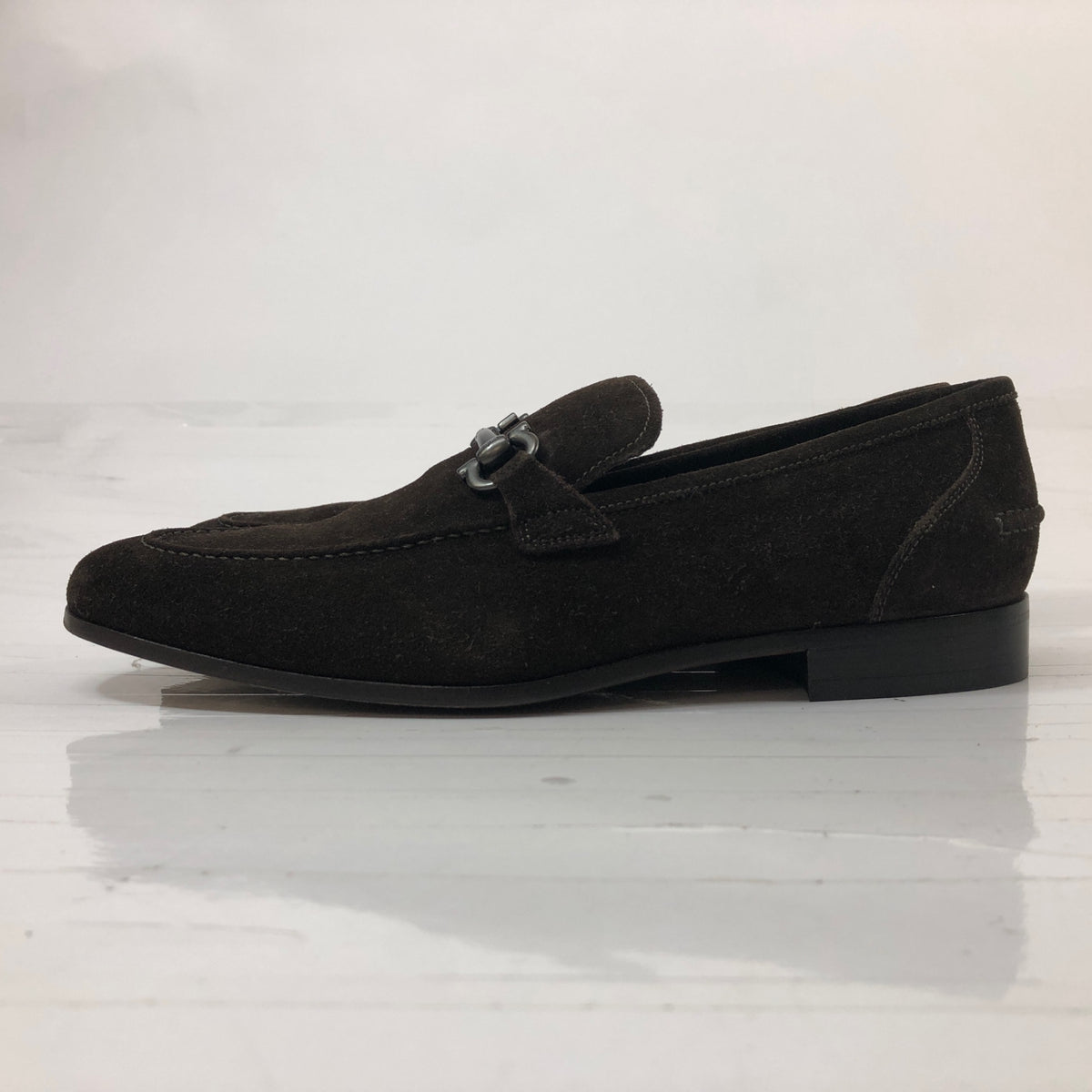 フェラガモ ビットローファー ガンチーニ Uチップ スエード ブラウン サイズUK6.5EEE メンズ Salvatore Ferragamo 約25.0cm【AFC30】