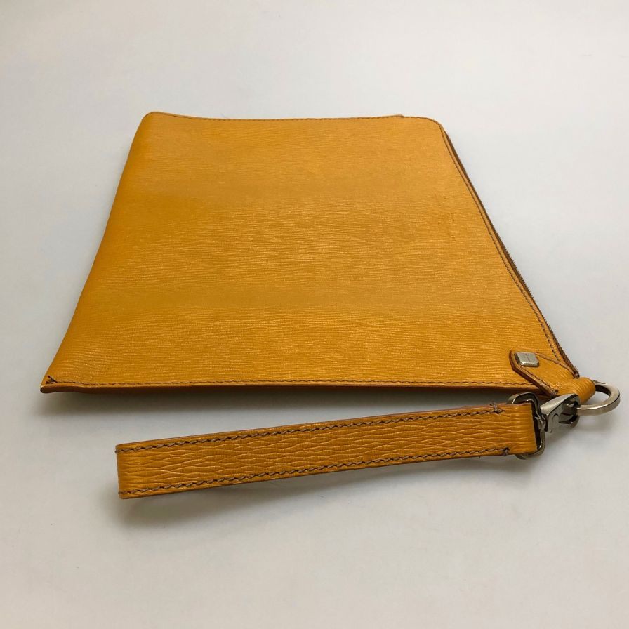 サルヴァトーレ フェラガモ ドキュメントケース クラッチ メンズ イエロー salvatore ferragamo【AFE3】【中古】
