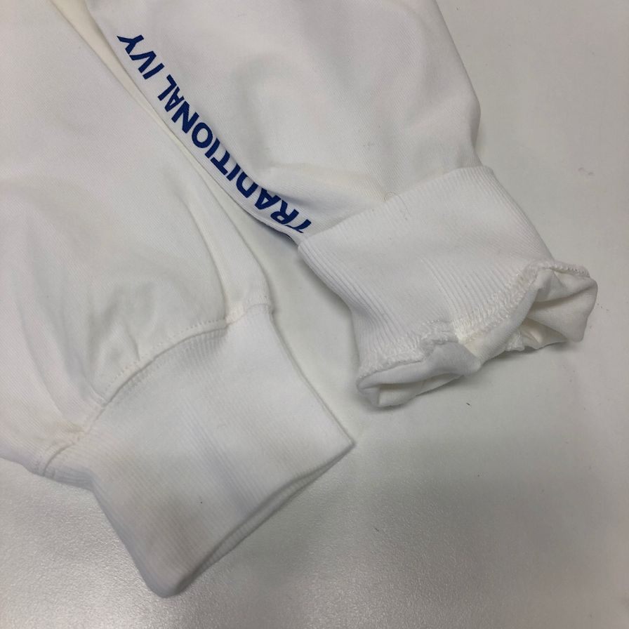 極美品◆ヴァンヂャケット ロングスリーブTシャツ バックロゴ ホワイト×ネイビー サイズM VAN 【AFB29】