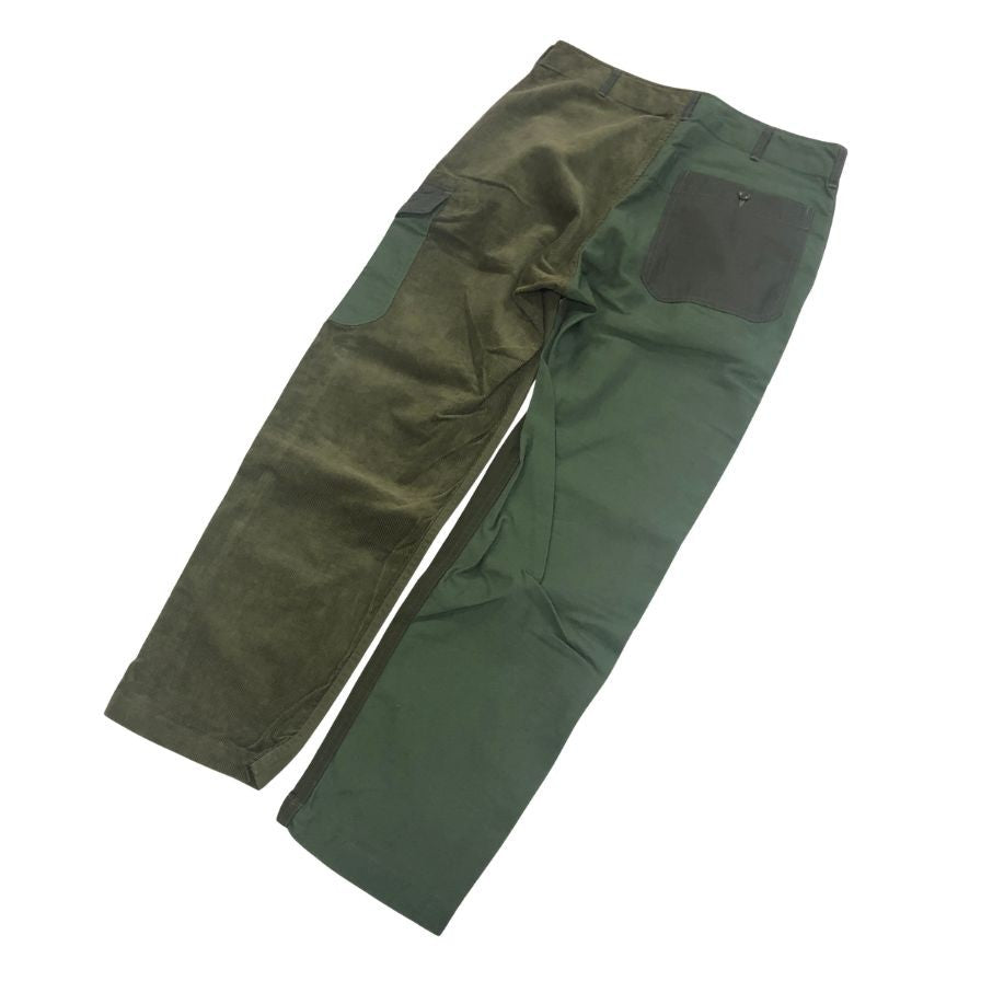 エンジニアードガーメンツ ビームス別注 ストレートパンツ コーデュロイ切替 USA製 グリーン×カーキ メンズ サイズ32 ENGINEERED GARMENTS BEAMS 【AFB15】