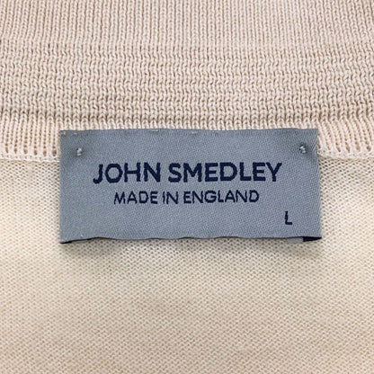 中古■ジョンスメドレー ニットポロ 半袖 ベージュ メンズ サイズL JOHN SMEDLEY 【AFB8】