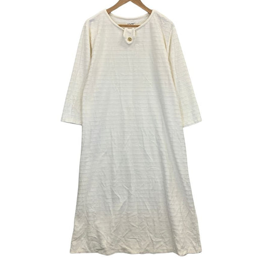 美品◆セリーヌ ワンピース ベロア ハーフ丈 ホワイト ゴールド金具 レディース サイズM CELINE 【AFB30】