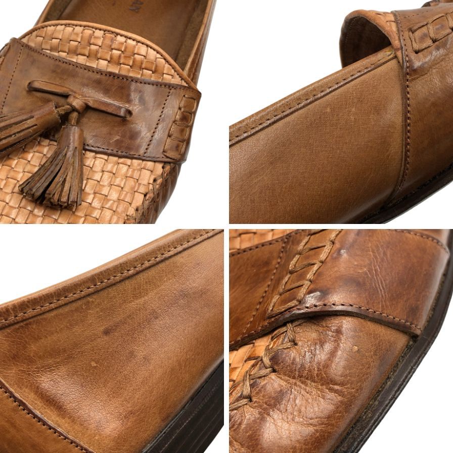 コールハーン ローファー ビット 編み込み レザー ブラウン サイズ10 COLE HAAN 約28.0cm【AFD9】