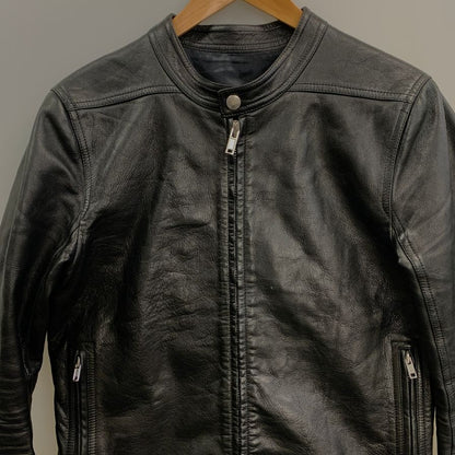 美品◆リックオウエンス レザージャケット シングルライダース 本革 RU16F6778 ブラック メンズ サイズ48 Rick Owens 【AFG1】