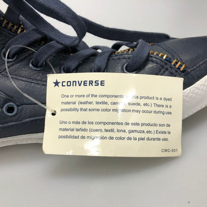 コンバース ショット スニーカー ハイカット レザー 29.5cm ネイビー メンズ CONVERSE×Shott 約29.5cm【AFC35】