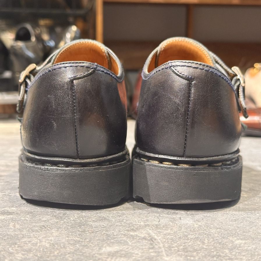 パラブーツ ウィリアム レザーシューズ ダブルモンク ダークネイビー サイズUK7 メンズ PARABOOT ビジネスシューズ 約25.5cm【LA】【中古】