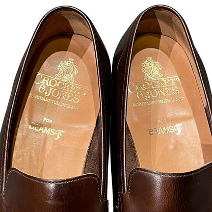 クロケット＆ジョーンズ レザーシューズ ギャビン  ローファー アンラインド ブラウン サイズUK8.5E CROCKETT&JONES ローファー 約27.0cm【LA】【中古】