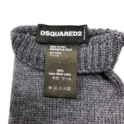 ディースクエアード 手袋 ニット ロゴプレート ウール レディース グレー DSQUARED2