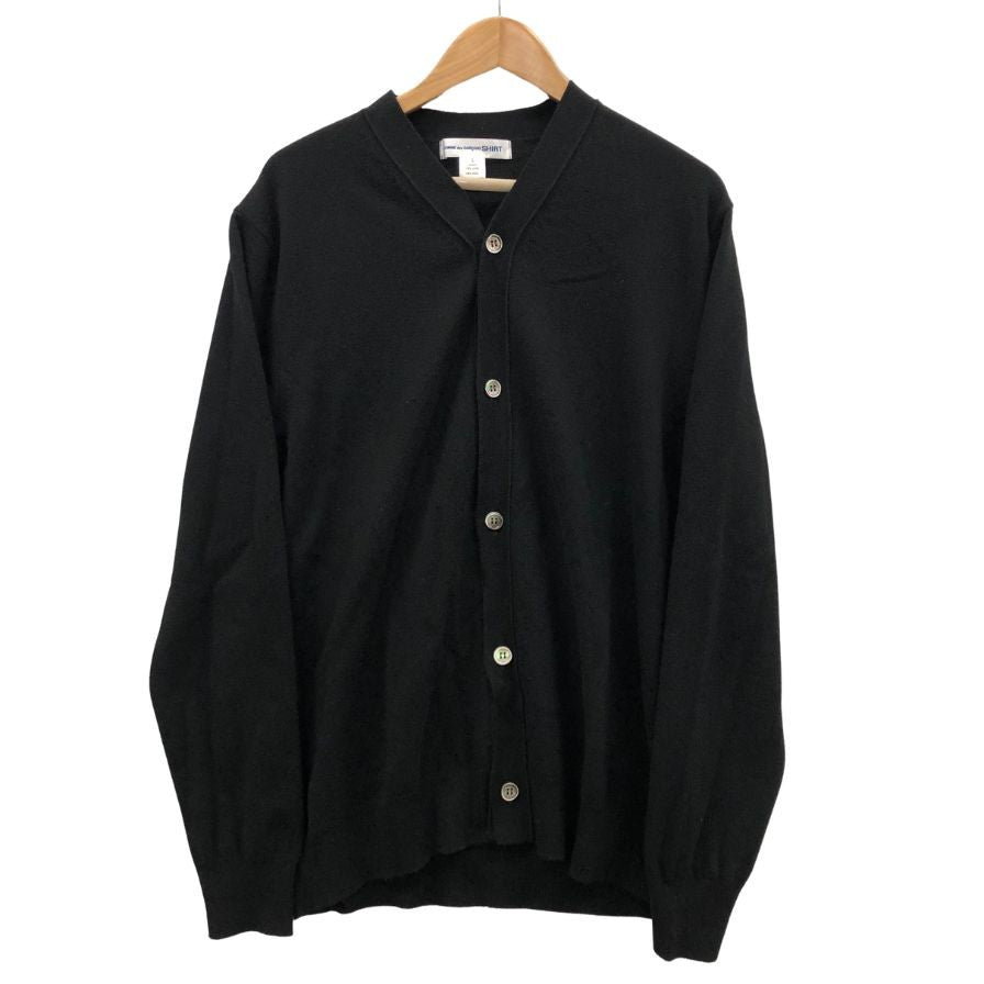 美品◆コムデギャルソンシャツ 12ゲージウールカーディガン ウール FN-N008 メンズ サイズS ブラック COMME des GARCONS SHIRT 【AFB45】