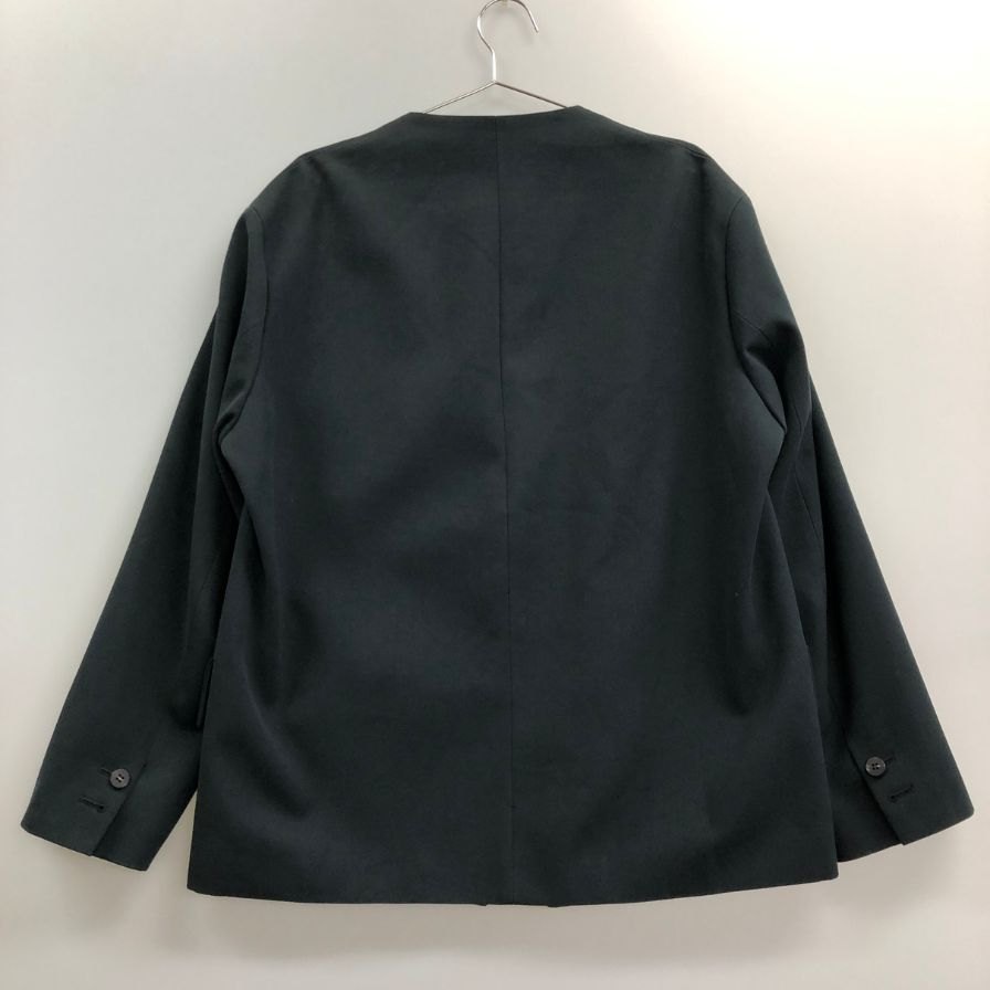 美品◆ギャルリーヴィー トゥモローランド ノーカラージャケット コットン＆ウール 日本製 メンズ サイズフリー ネイビー系 GALERIE VIE 【AFA22】