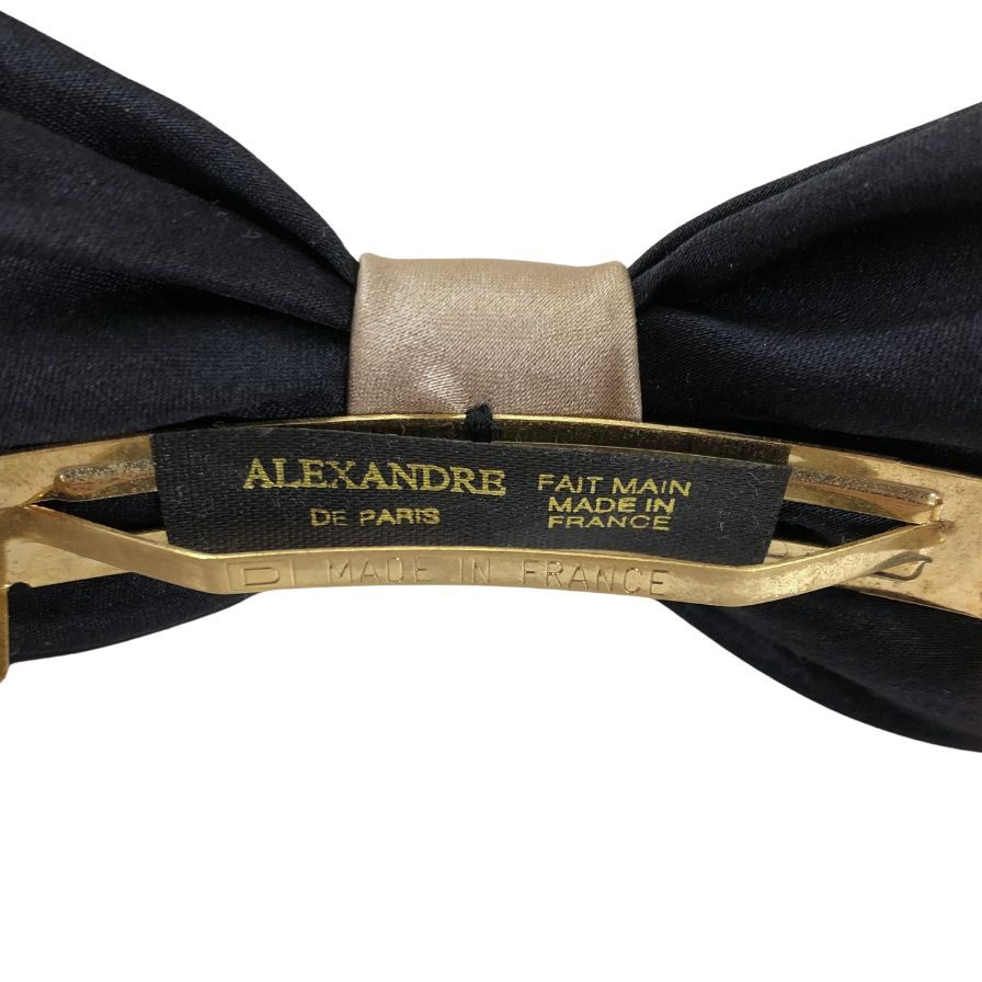 アレクサンドル ドゥ パリ リボンバレッタ 髪留め フランス製 ブラック レディース ALEXANDRE DE PARIS