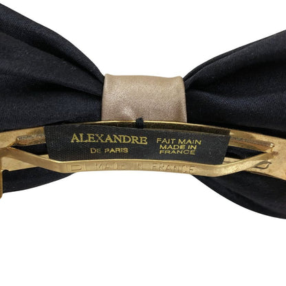 アレクサンドル ドゥ パリ リボンバレッタ 髪留め フランス製 ブラック レディース ALEXANDRE DE PARIS