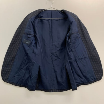 中古◆ビームスエフ 3B テーラードジャケット カシミヤ混 ストライプ ネイビー メンズ サイズ90 BEAMS F 【AFA10】