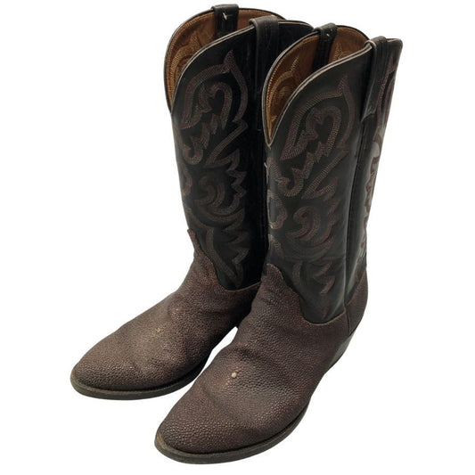 ルケーシー ウエスタンブーツ スティングレー レザーコンビ メンズ サイズ9D ブラウン系 Lucchese 約27.5cm【AFC47】