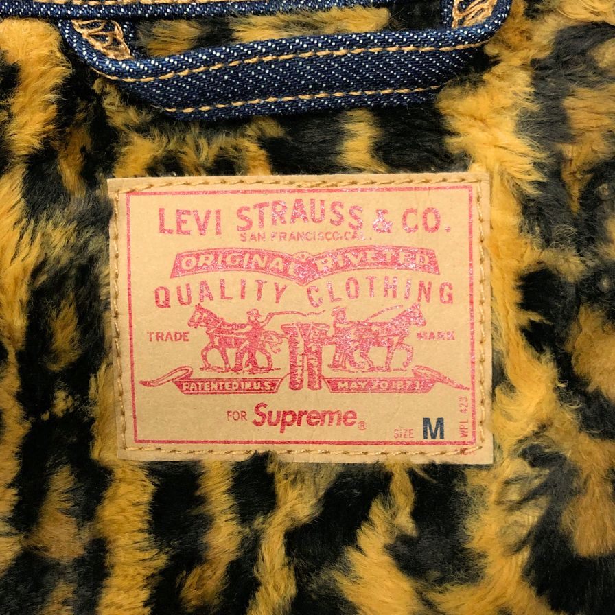 美品◇シュプリーム×リーバイス レオパードデニムジャケット