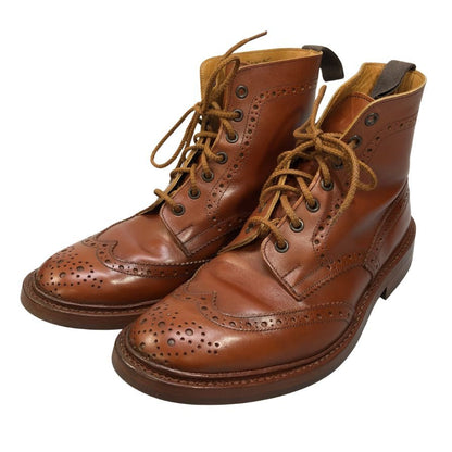トリッカーズ M5634 ストウ カーフ メンズ ベージュ UK8.5  Tricker's ビジネスシューズ 約26.5cm【LA】【中古】