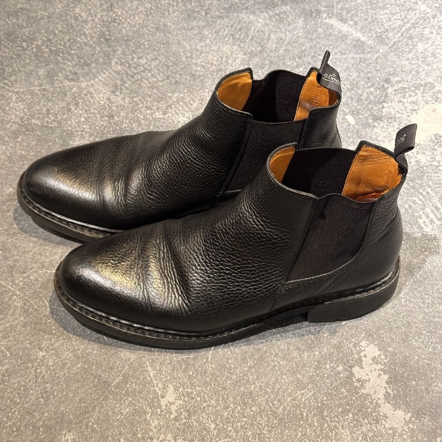 パラブーツ サイドゴアブーツ シャンフォート グレインレザー ブラック サイズUK6.5 Paraboot ブーツ 約25.5cm【LA】【中古】