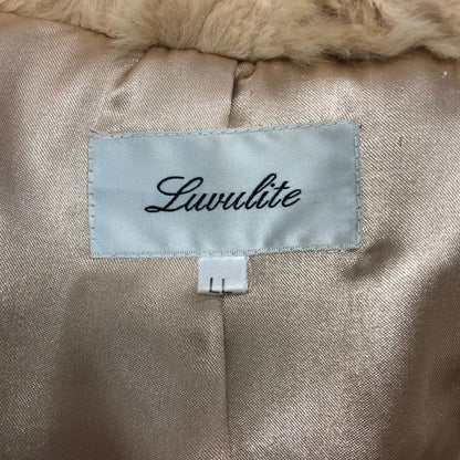 ルブライト レッキスラビットファー ハーフコート ベージュ レディース サイズLL Luvulite【AFG1】