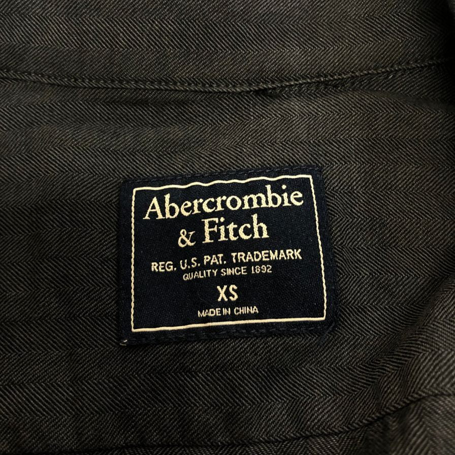 極美品◆アバクロンビー&フィッチ 長袖シャツ コットン ブラック メンズ サイズXS Abercrombie&Fitch 【AFB26】