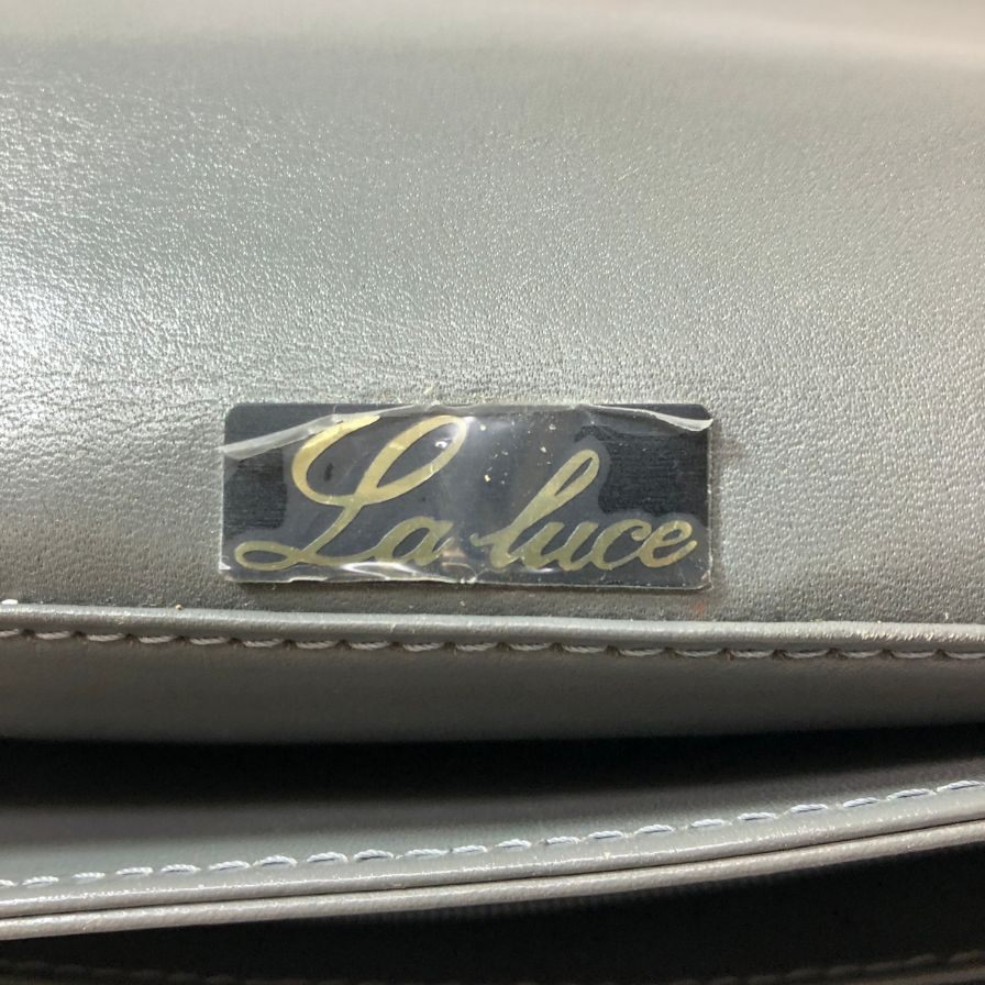 ラ ルーチェ オーストリッチ トップハンドル ハンドバッグ ゴールド金具 レディース グレー La Luce【AFE4】
