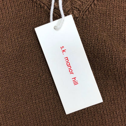 新品同様◆エスケーマノアヒル Vネックべスト コットン ブラウン サイズM s.k.manor hill 【AFB35】