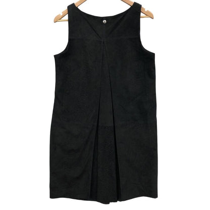 美品◆ディーゼル レザー ノースリーブ ワンピース 羊革 レディース サイズXS ブラック DISEL Dress and Impress 【AFB31】